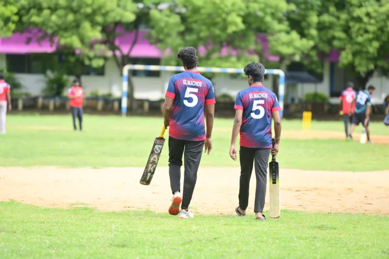 Cricketers walking out to bat